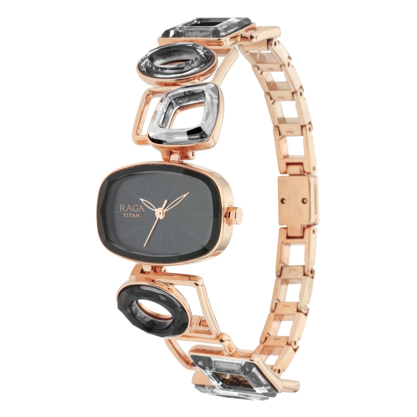 Đồng hồ nữ TITAN Facets 95118WM01 dây kim loại - Vàng hồng