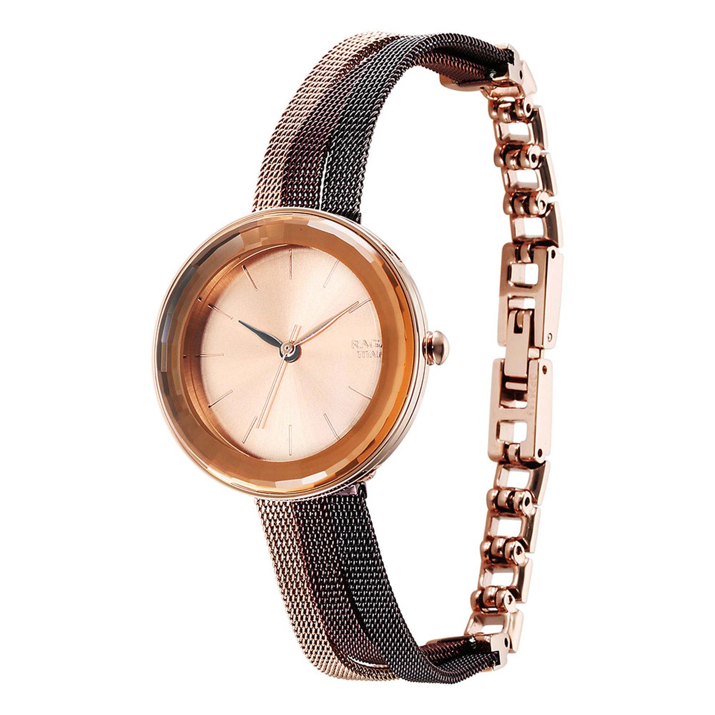 Titan Raga Delight Rose Gold Dial Women Watch With Stainless Steel Strap