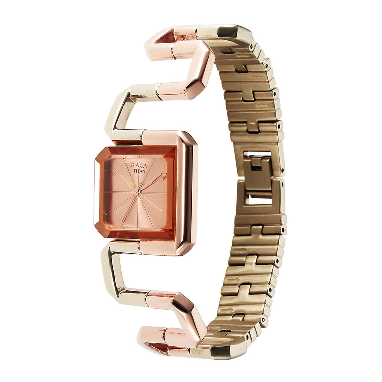 Titan Raga Delight Rose Gold Dial Women Watch With Stainless Steel Strap