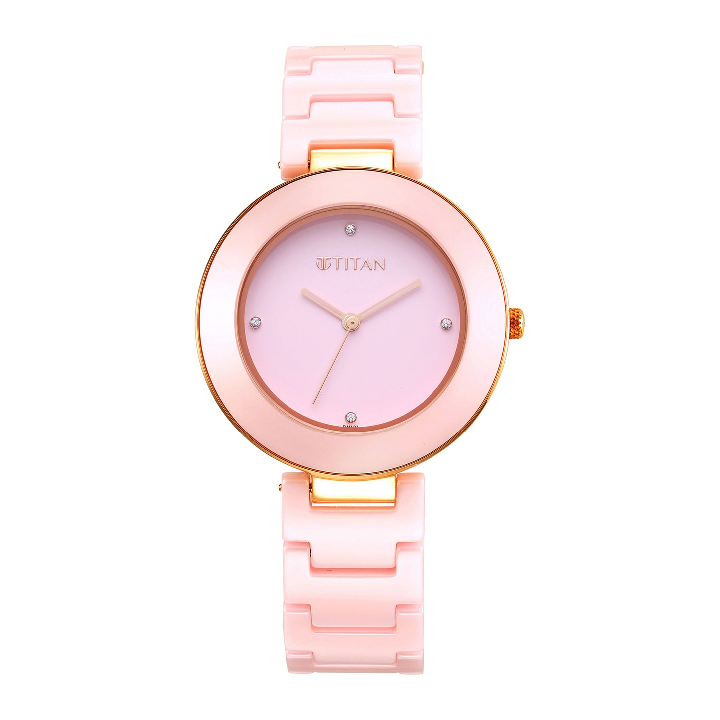 Titan Purple CeramicsPink Dial Analog Ceramic Strap watch for Women