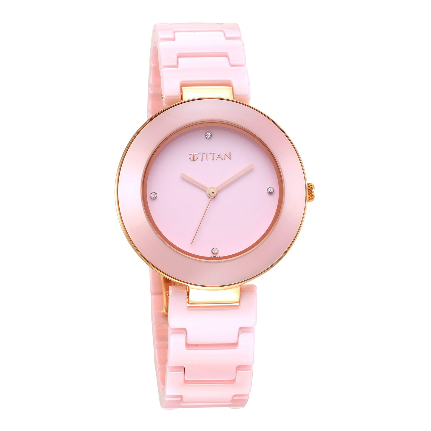 Titan Purple CeramicsPink Dial Analog Ceramic Strap watch for Women