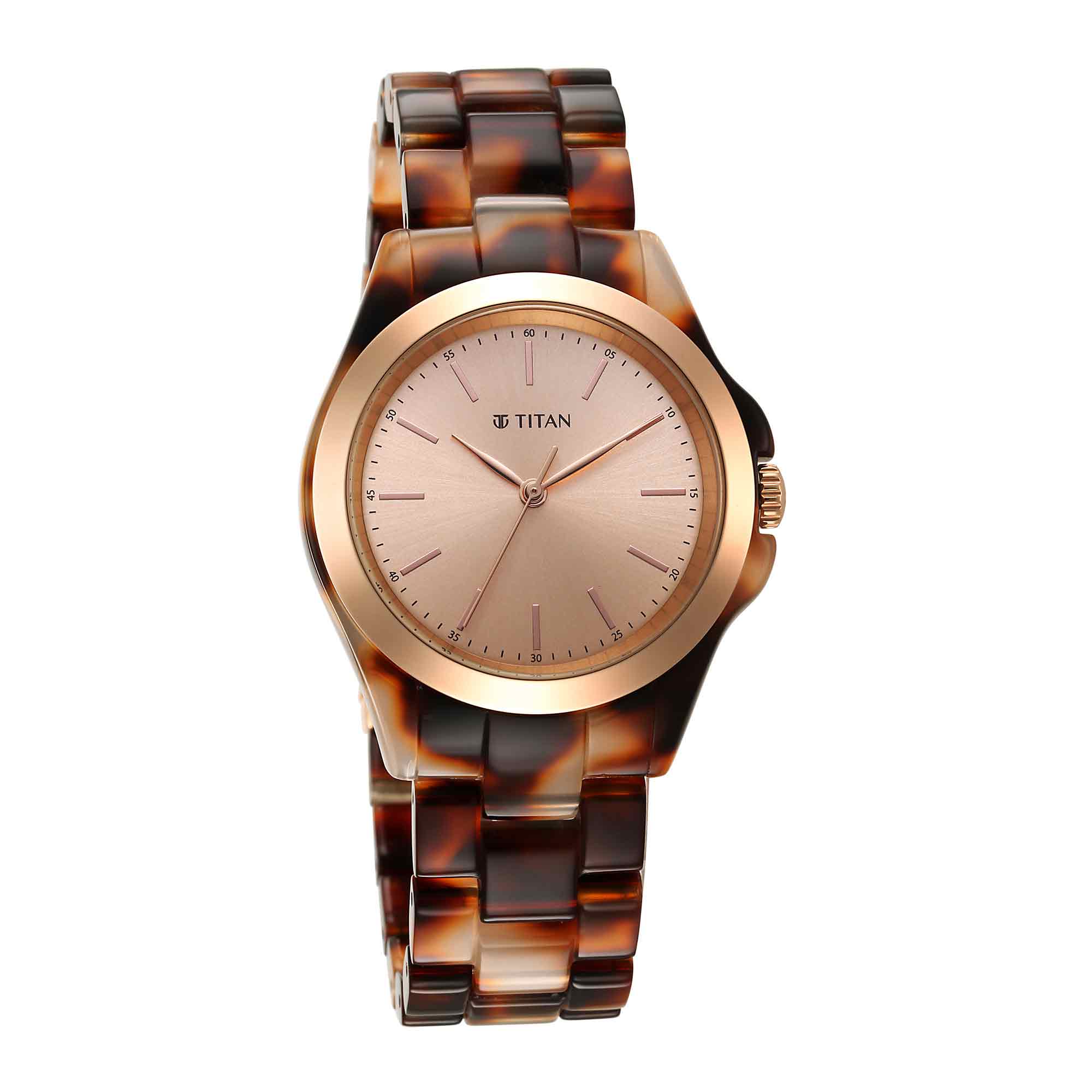 Titan Fashion Acetate Rose Gold Dial Analog Acetate Strap Watch for Women