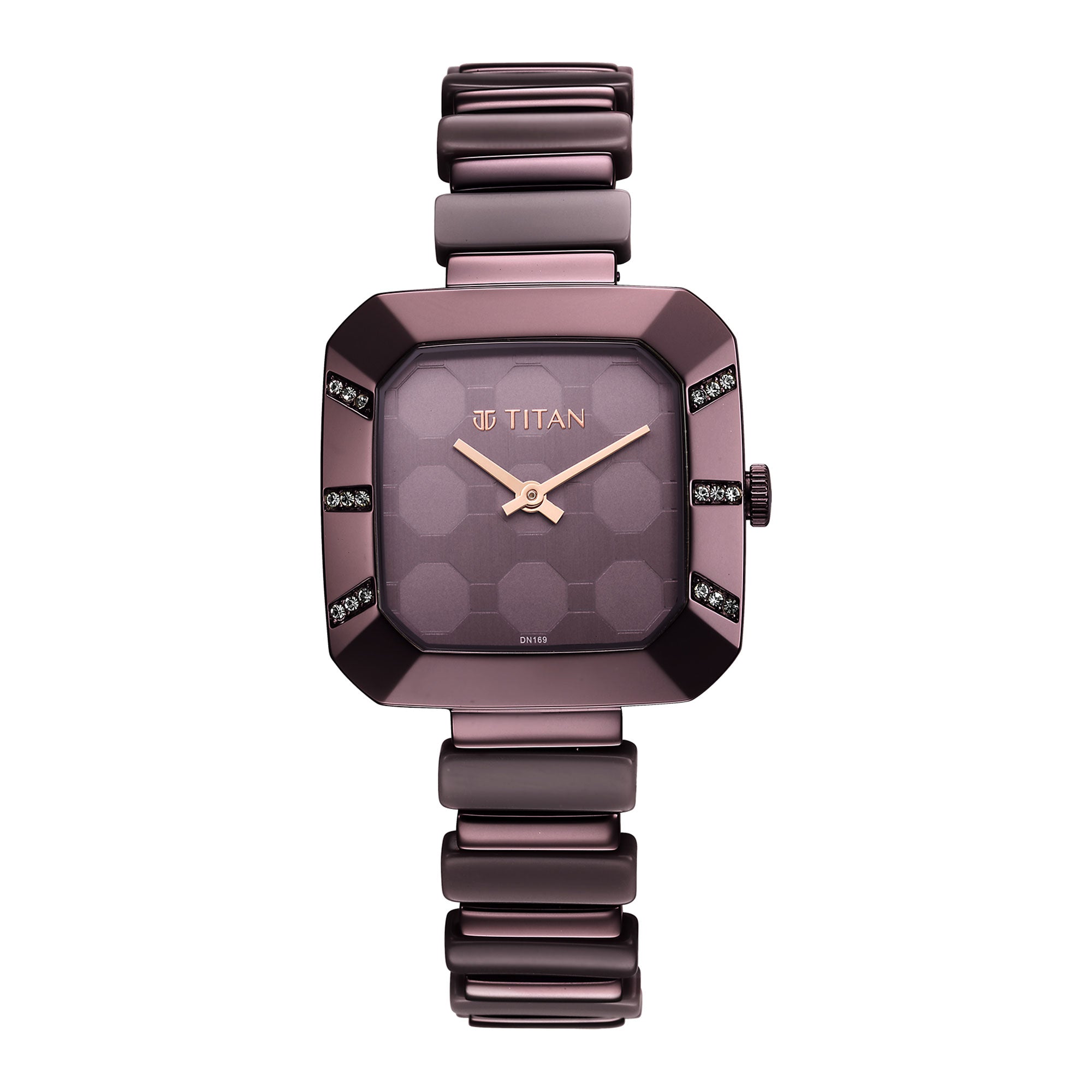 Glitz Purple Dial Metal & Plastic Strap Watch for Women