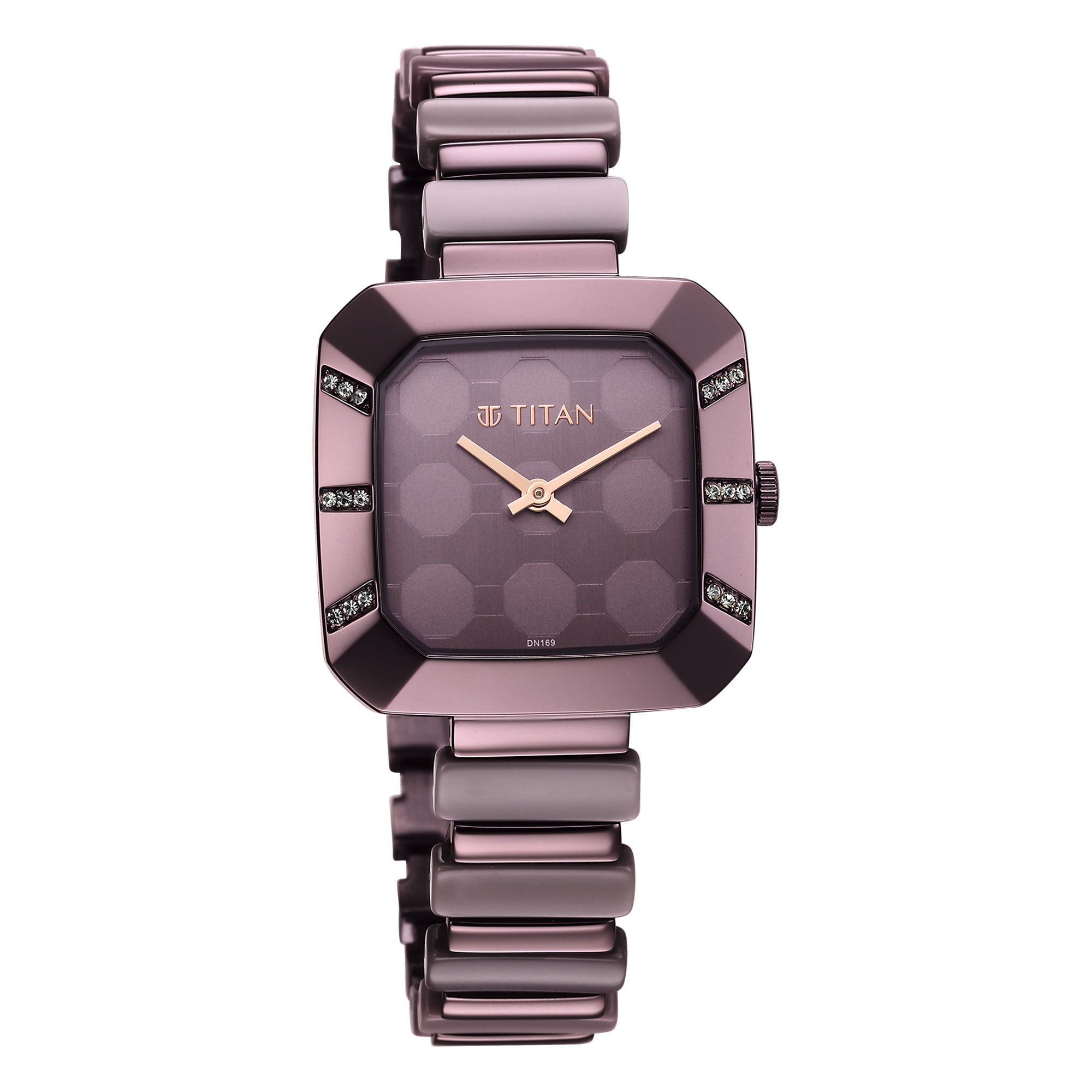 Glitz Purple Dial Metal & Plastic Strap Watch for Women