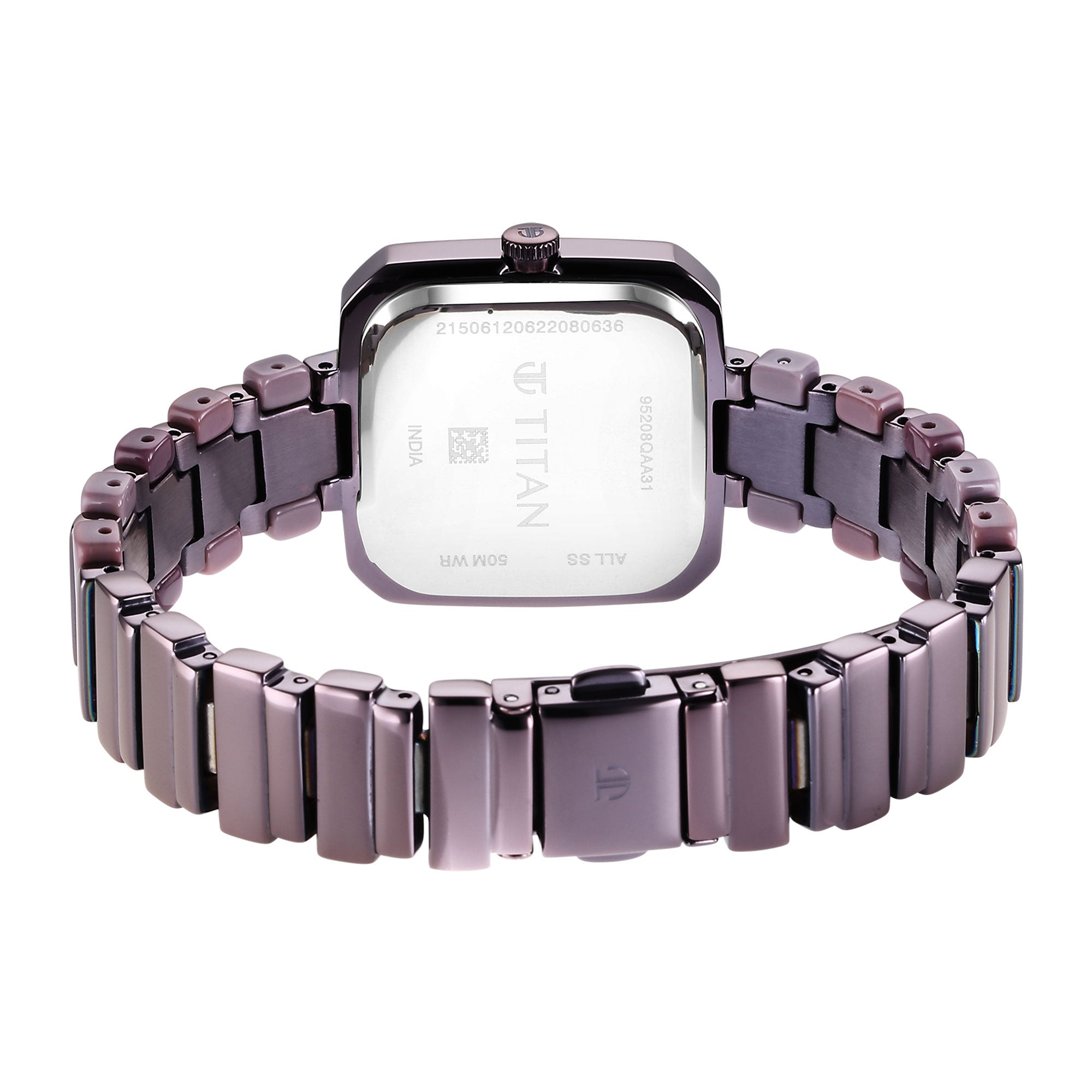 Glitz Purple Dial Metal & Plastic Strap Watch for Women